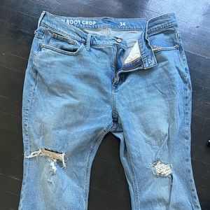 JCrew 9” Billie Demi Boot Crop // distressed & soft